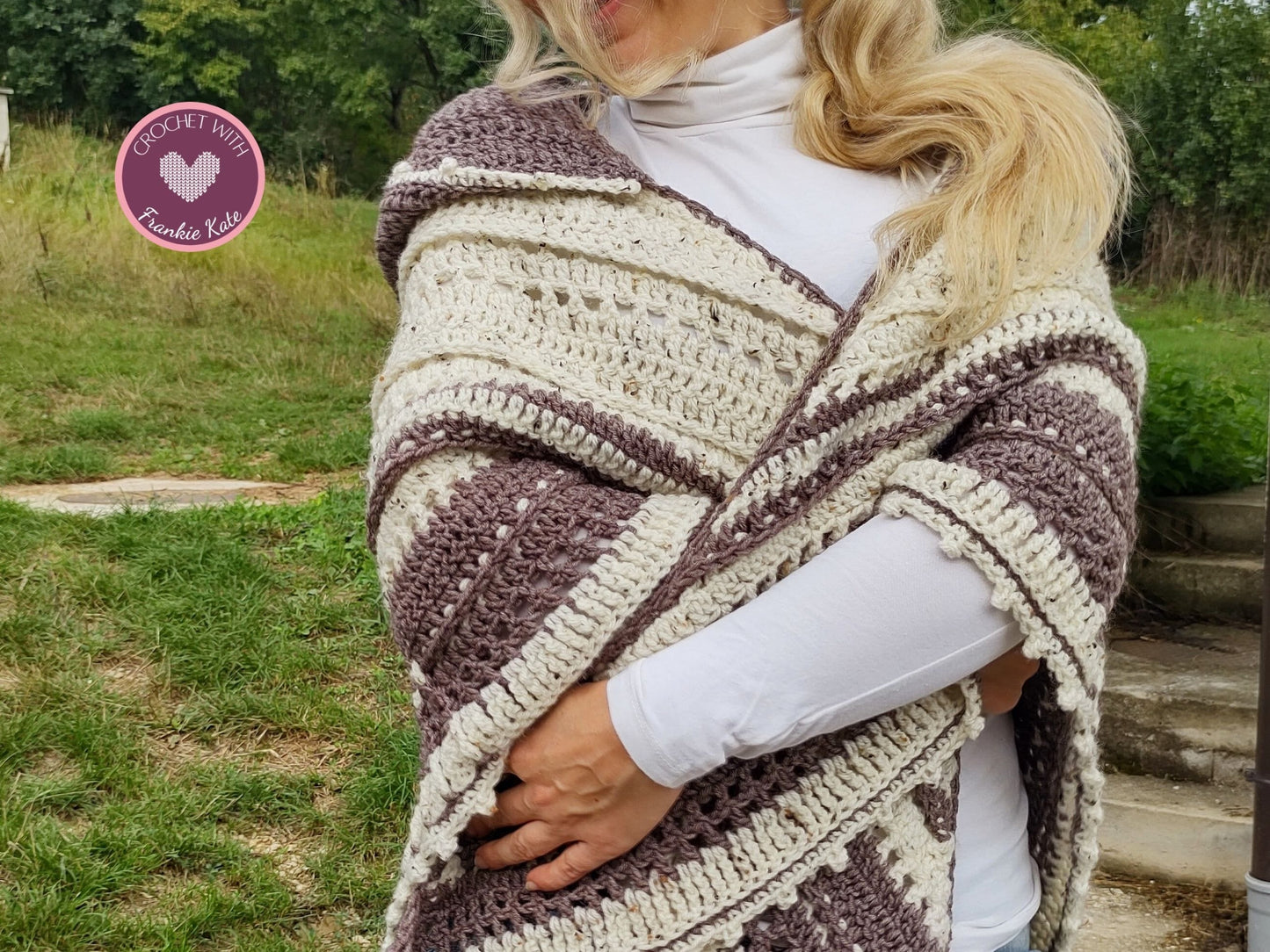Nova Hooded Triangle Shawl Crochet Pattern | Cozy Fall & Winter Wrap | Tassels & Hood Option | PDF Download