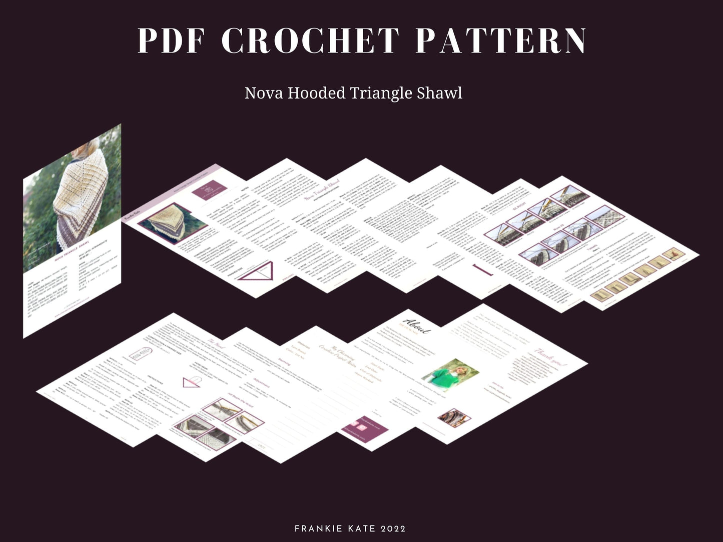 Nova Hooded Triangle Shawl Crochet Pattern | Cozy Fall & Winter Wrap | Tassels & Hood Option | PDF Download