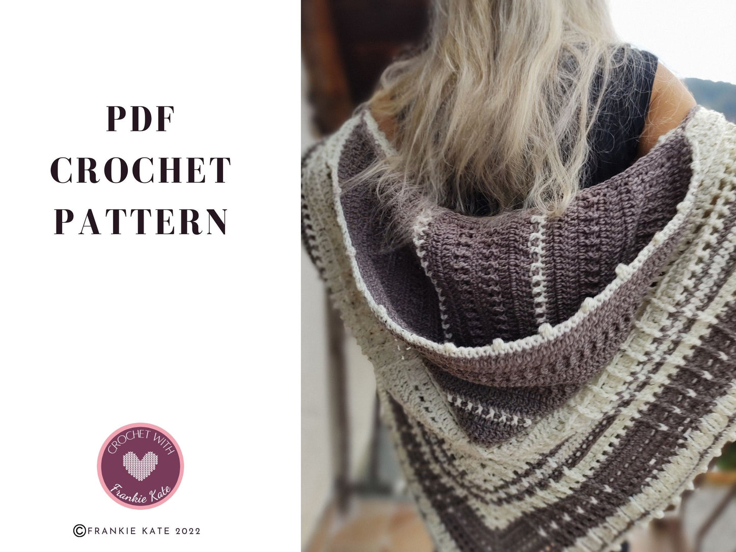Nova Hooded Triangle Shawl Crochet Pattern | Cozy Fall & Winter Wrap | Tassels & Hood Option | PDF Download