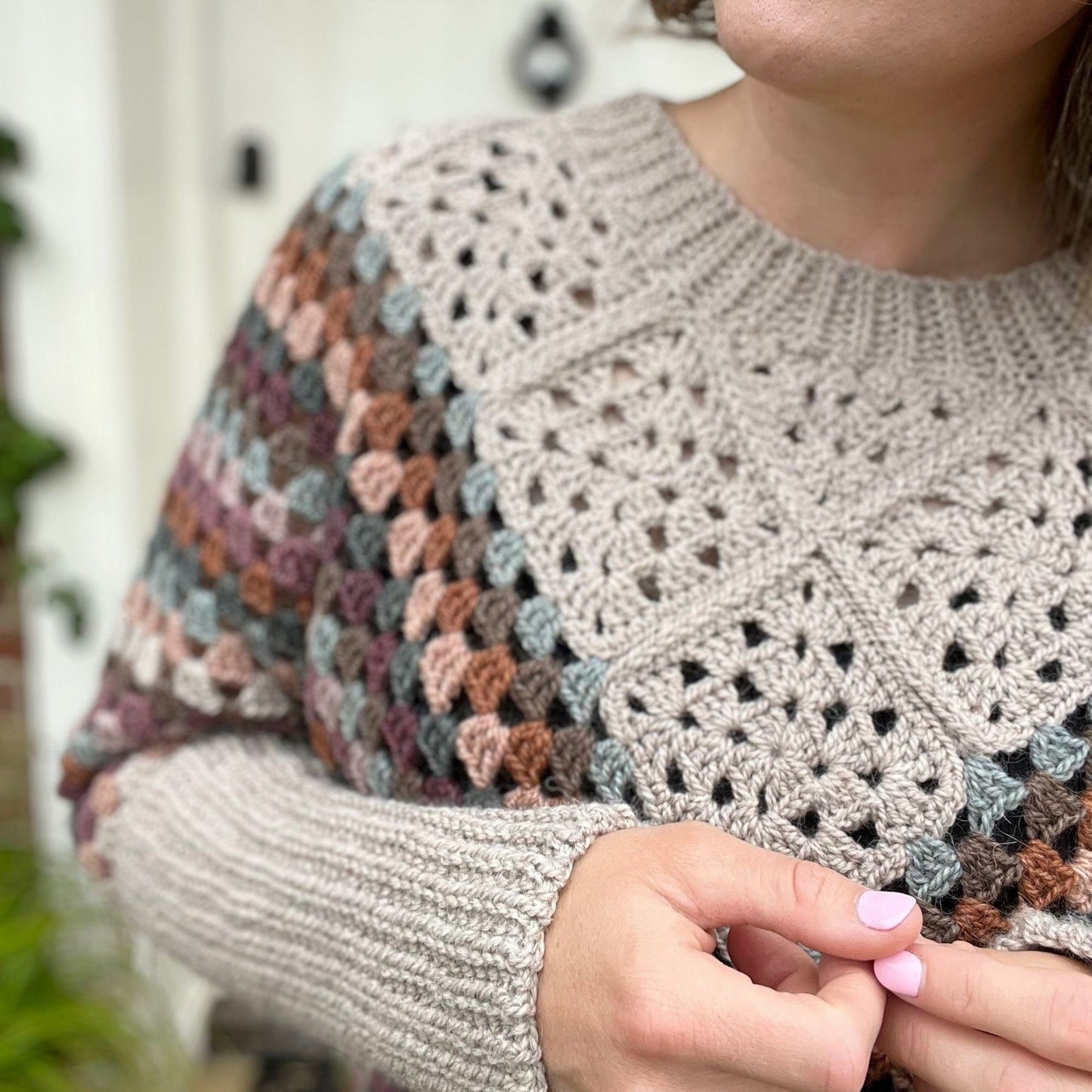 Granny Square Poncho Crochet Pattern | Beginner-Friendly Sweater or Fringe Poncho | Sizes XS–5XL | PDF Download