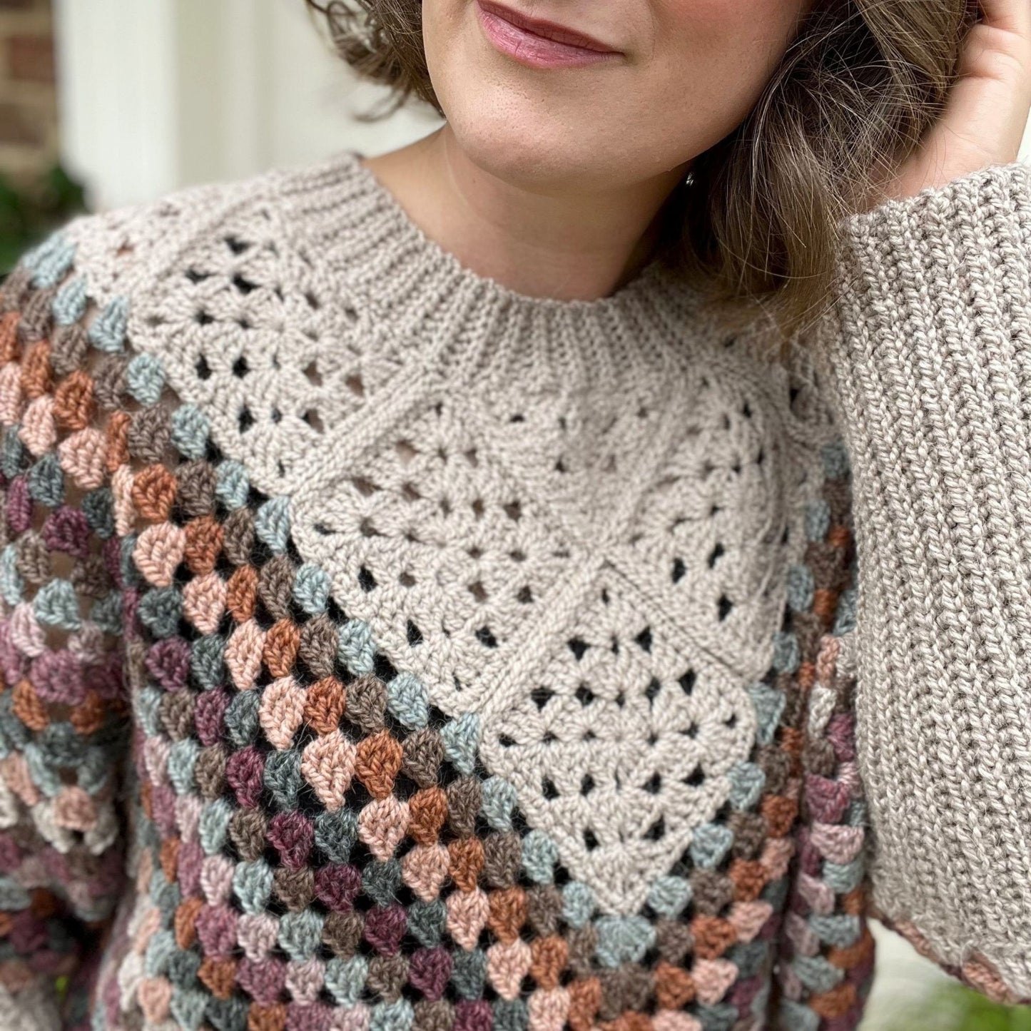 Granny Square Poncho Crochet Pattern | Beginner-Friendly Sweater or Fringe Poncho | Sizes XS–5XL | PDF Download