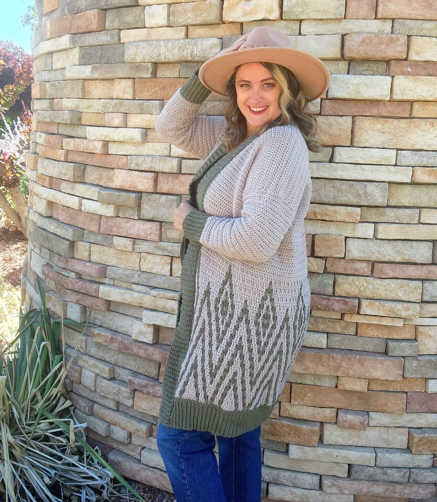 Diamond Drift Cardigan Crochet Pattern | Mosaic Colorwork | No-Tail Technique | Sizes XS–5X | PDF Digital Download