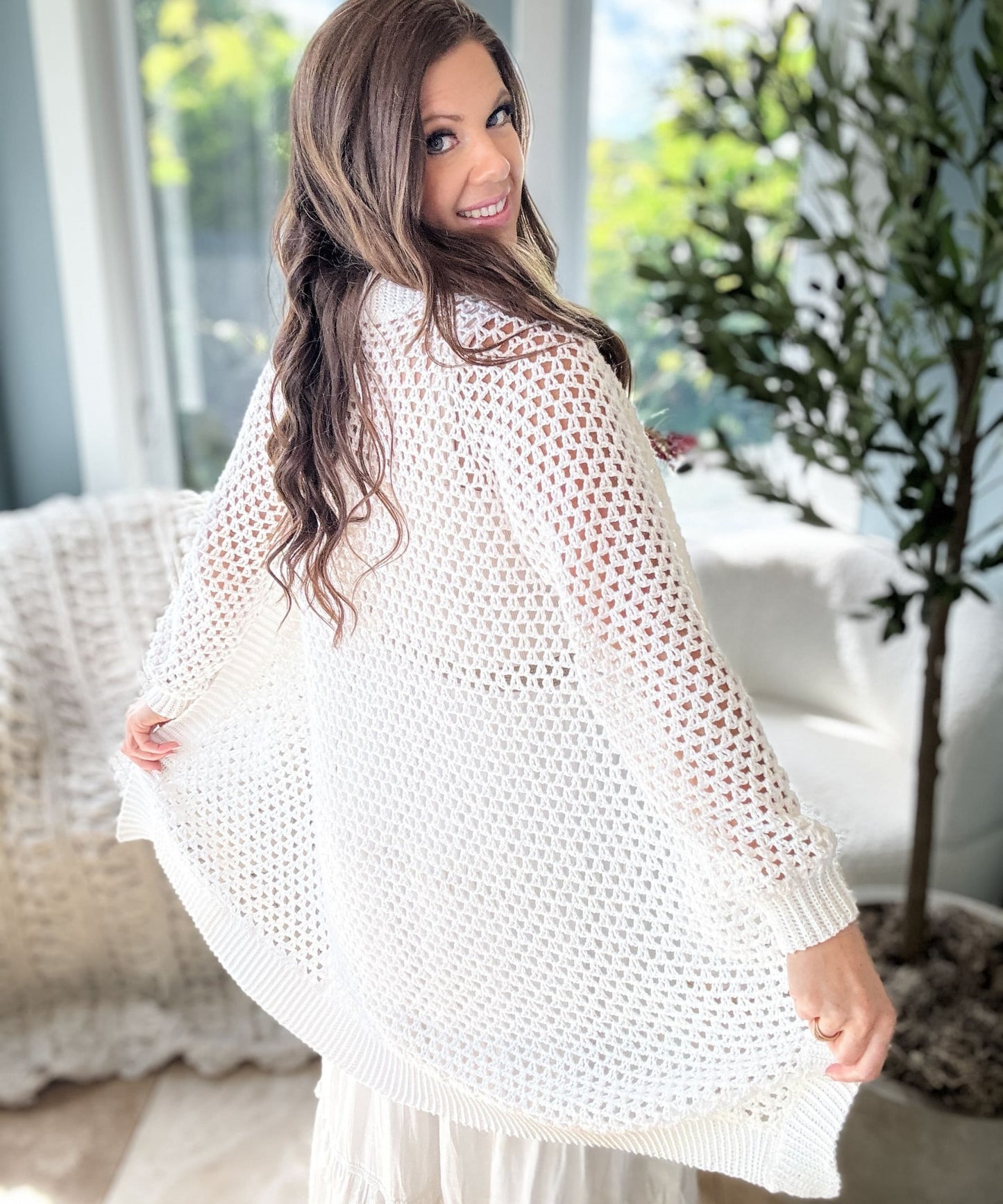 V-Stitch Summer Cardigan Crochet Pattern | 2 Styles | Top-Down Seamless Design | Sizes XS–5X | PDF Digital Download